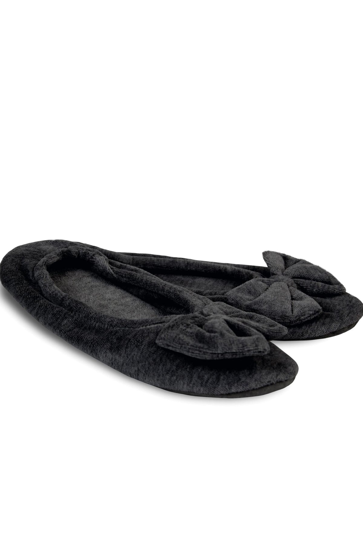 Zapatilla de invierno cerrada de terciopelo negro con suela flexible