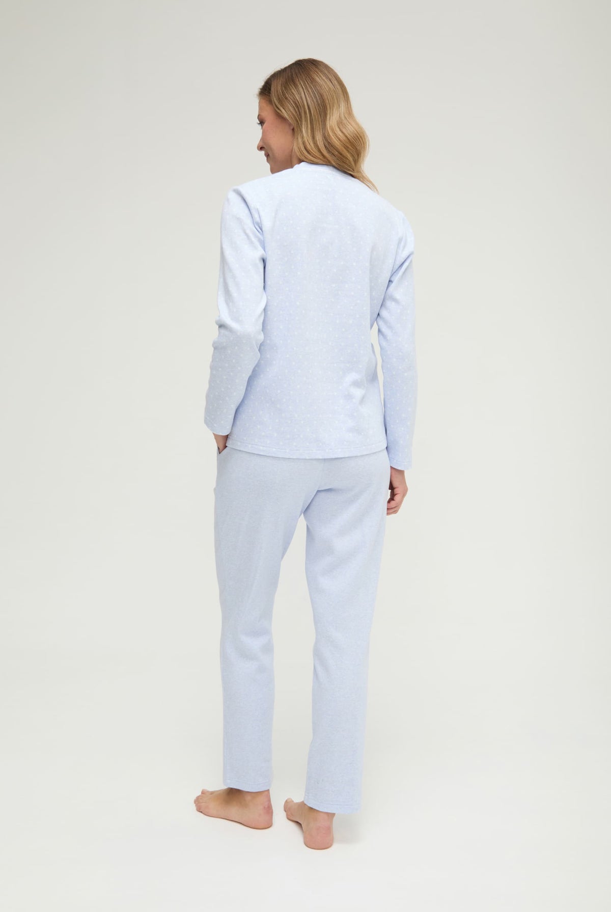Pijama de invierno manga larga vigoré azul de corazones