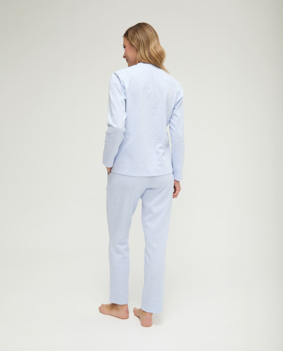 Pijama de invierno manga larga vigoré azul de corazones