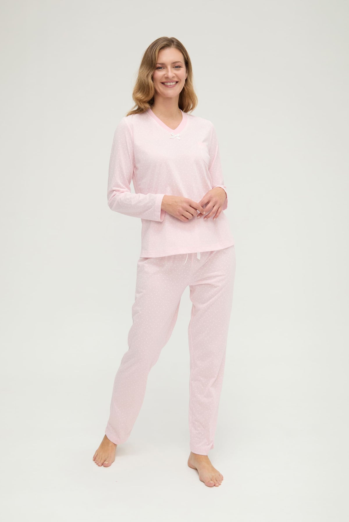 Pijama de invierno manga larga vigoré rosa de corazoncitos