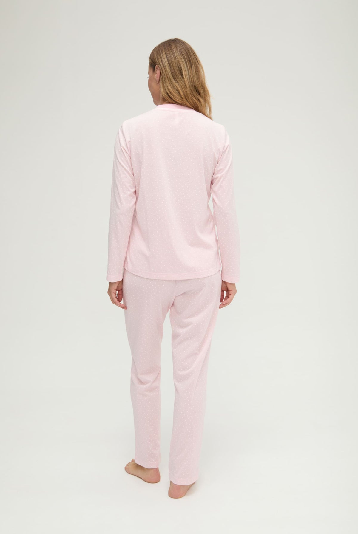 Pijama de invierno manga larga vigoré rosa de corazoncitos