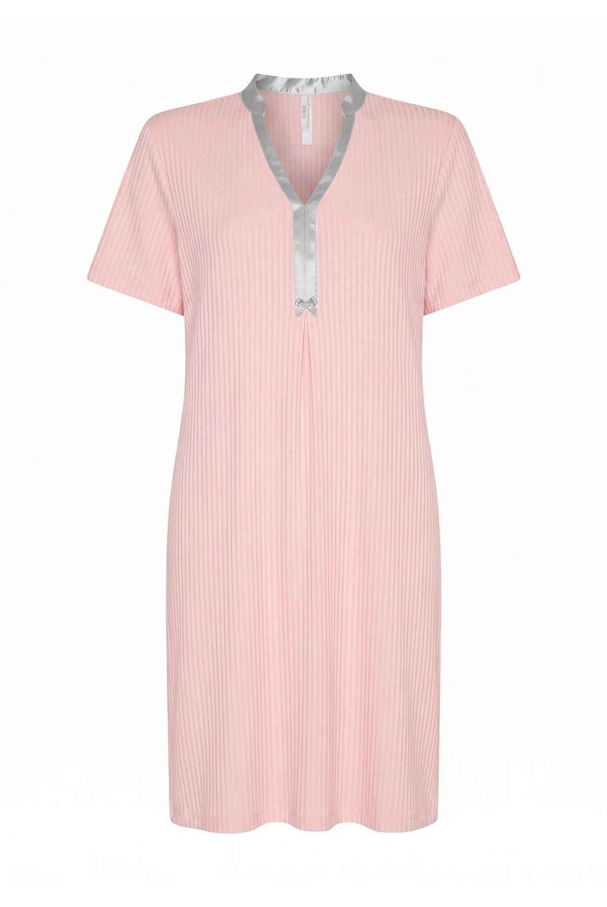 Camisón de invierno manga corta lencero de raso marfil