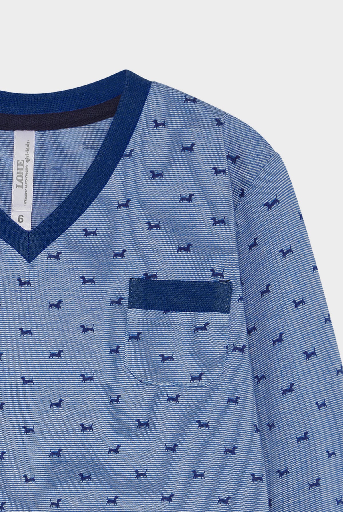 Pijama infantil de invierno de manga larga azul con perritos perfecto para las noches frías.