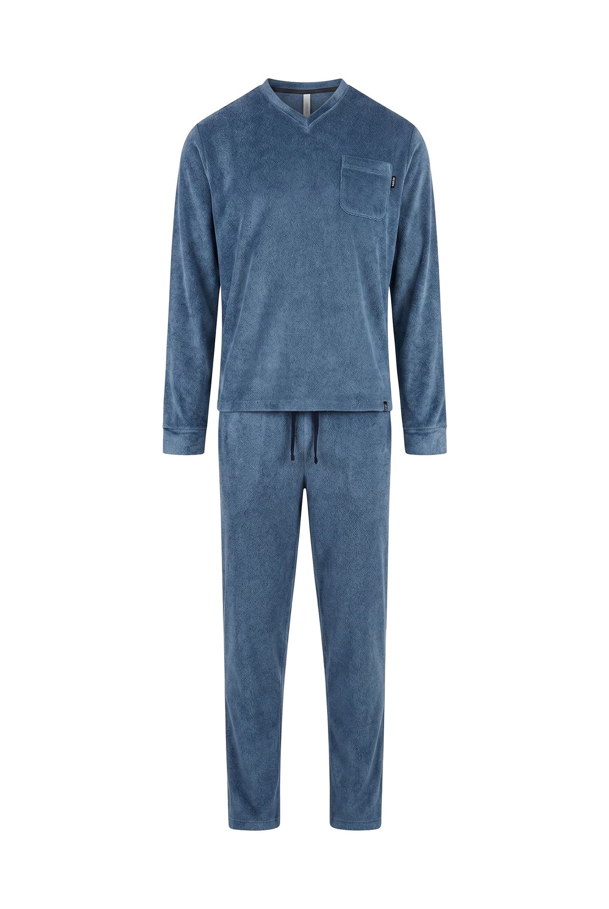 Pijama de hombre de invierno manga larga vigoré gris cuello pico