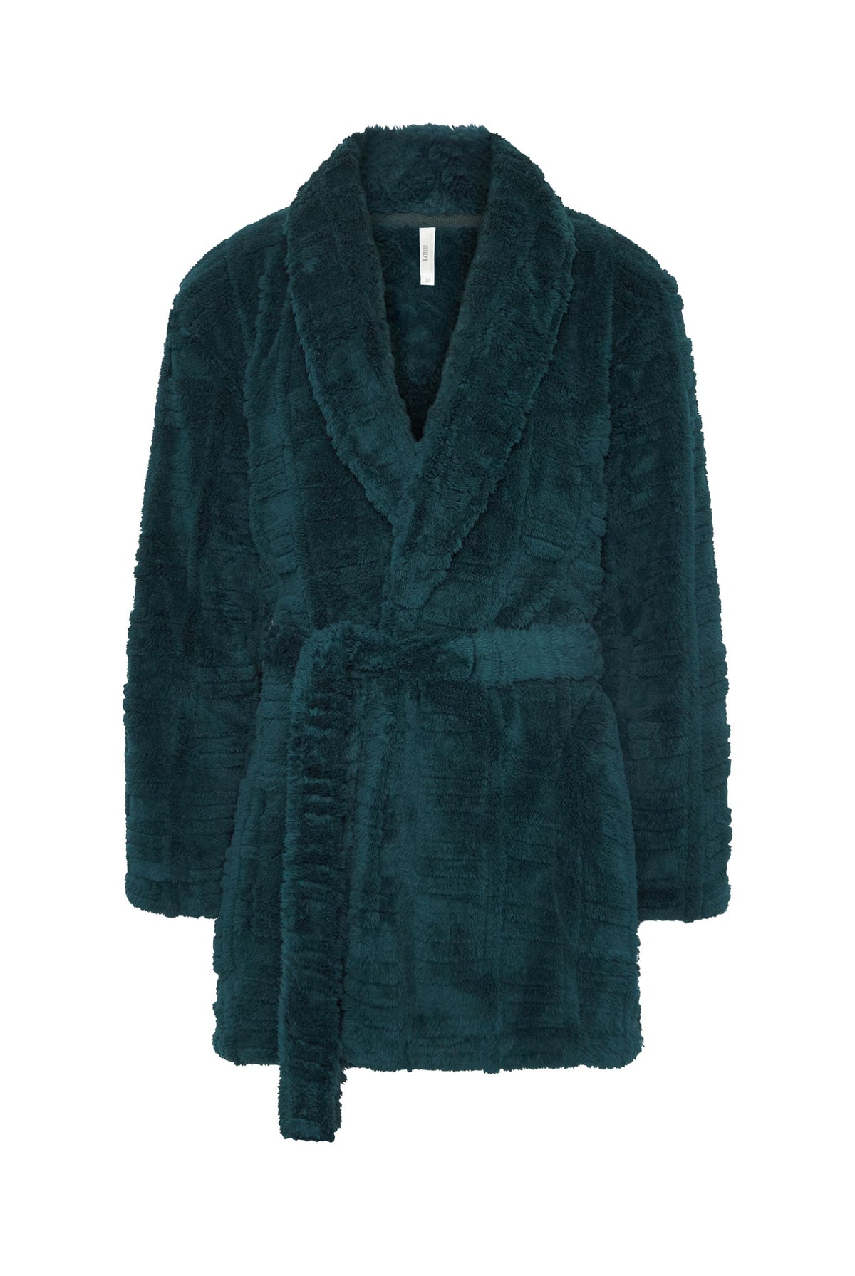 Bata corta de hombre de invierno jacquard verde con cinturón
