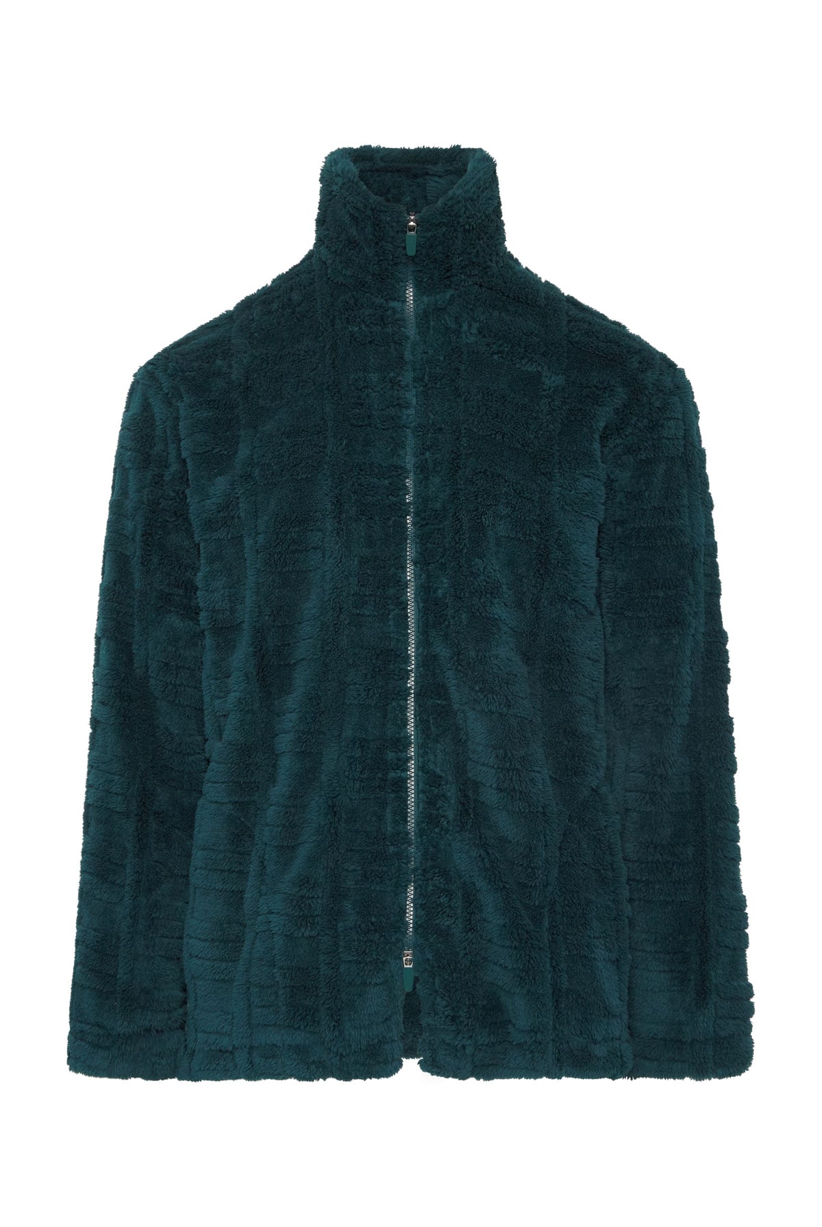 Bata corta de hombre de invierno jacquard verde con cremallera