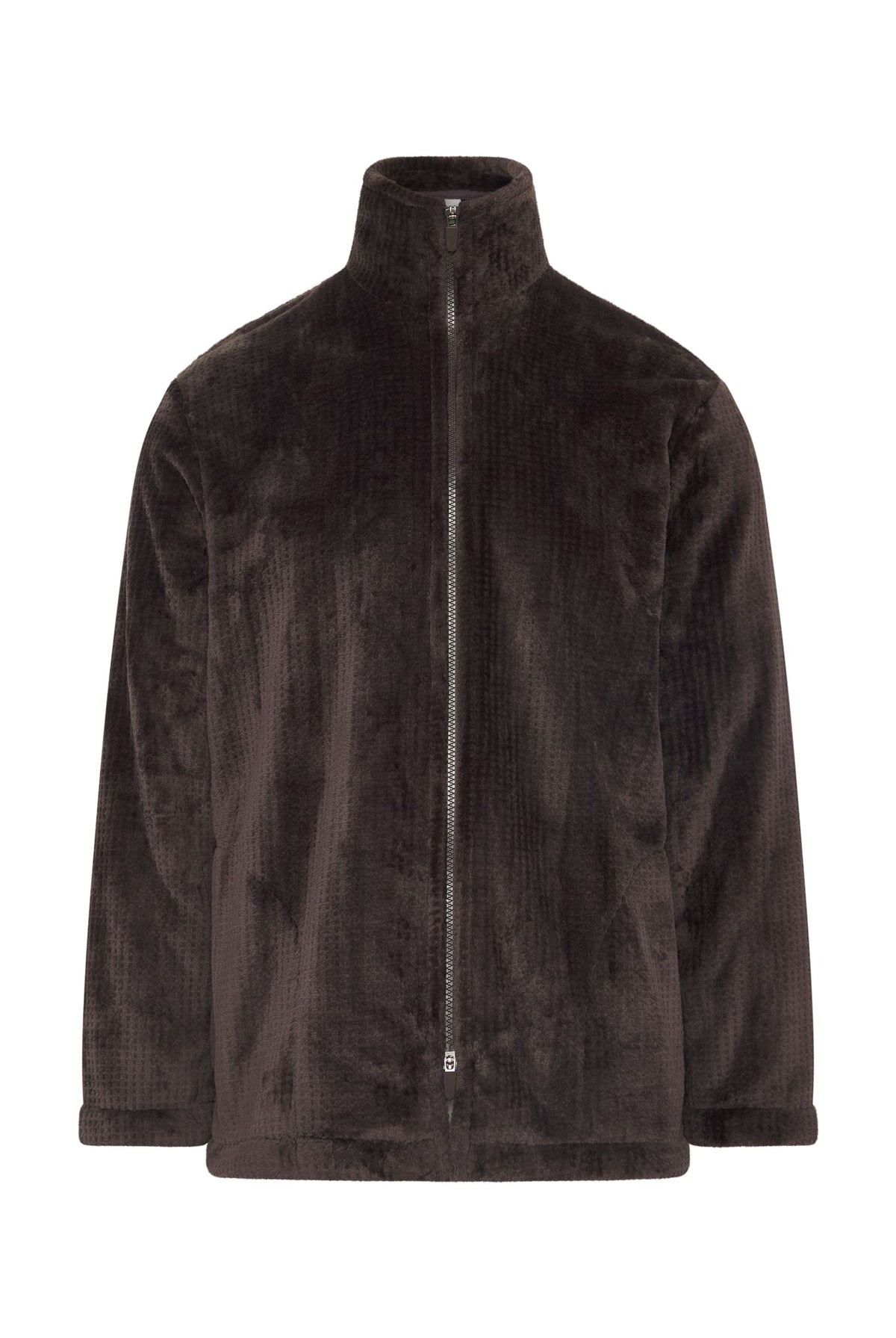 Bata corta de hombre de invierno jacquard marrón con cremallera