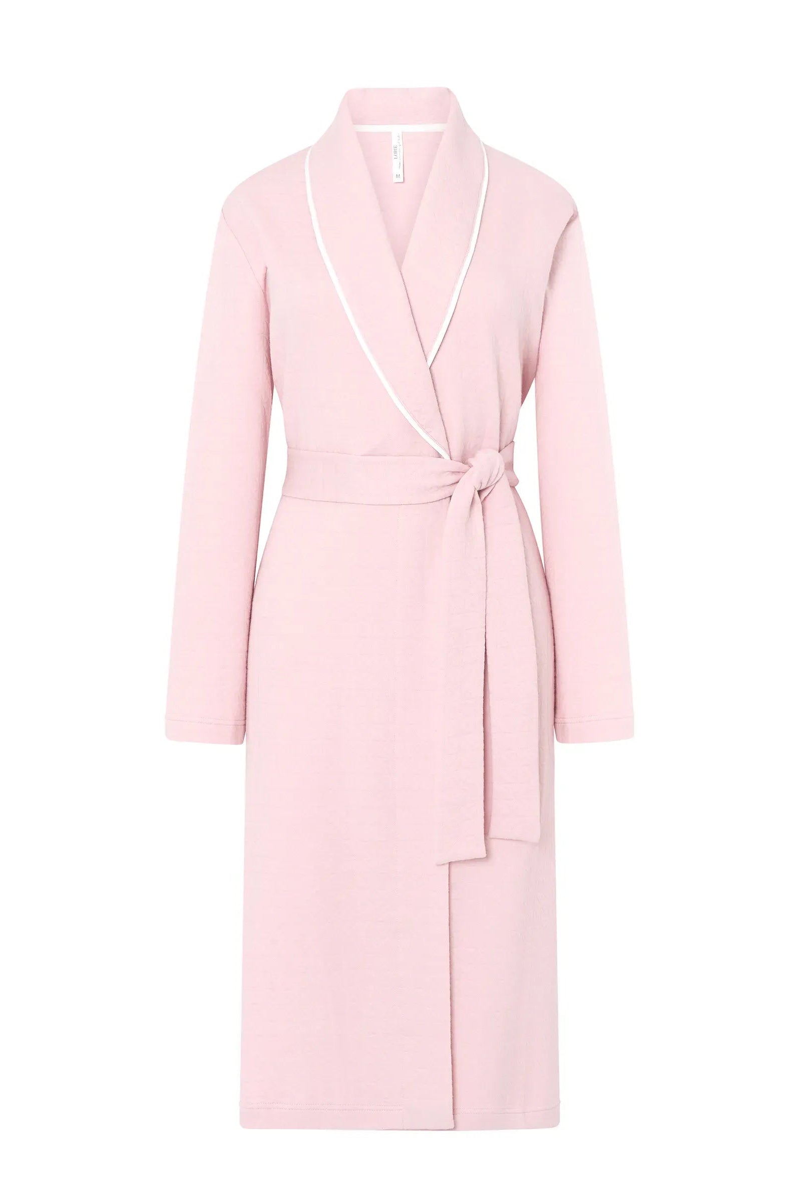 Bata larga mujer smocking con vivo — Rosa
