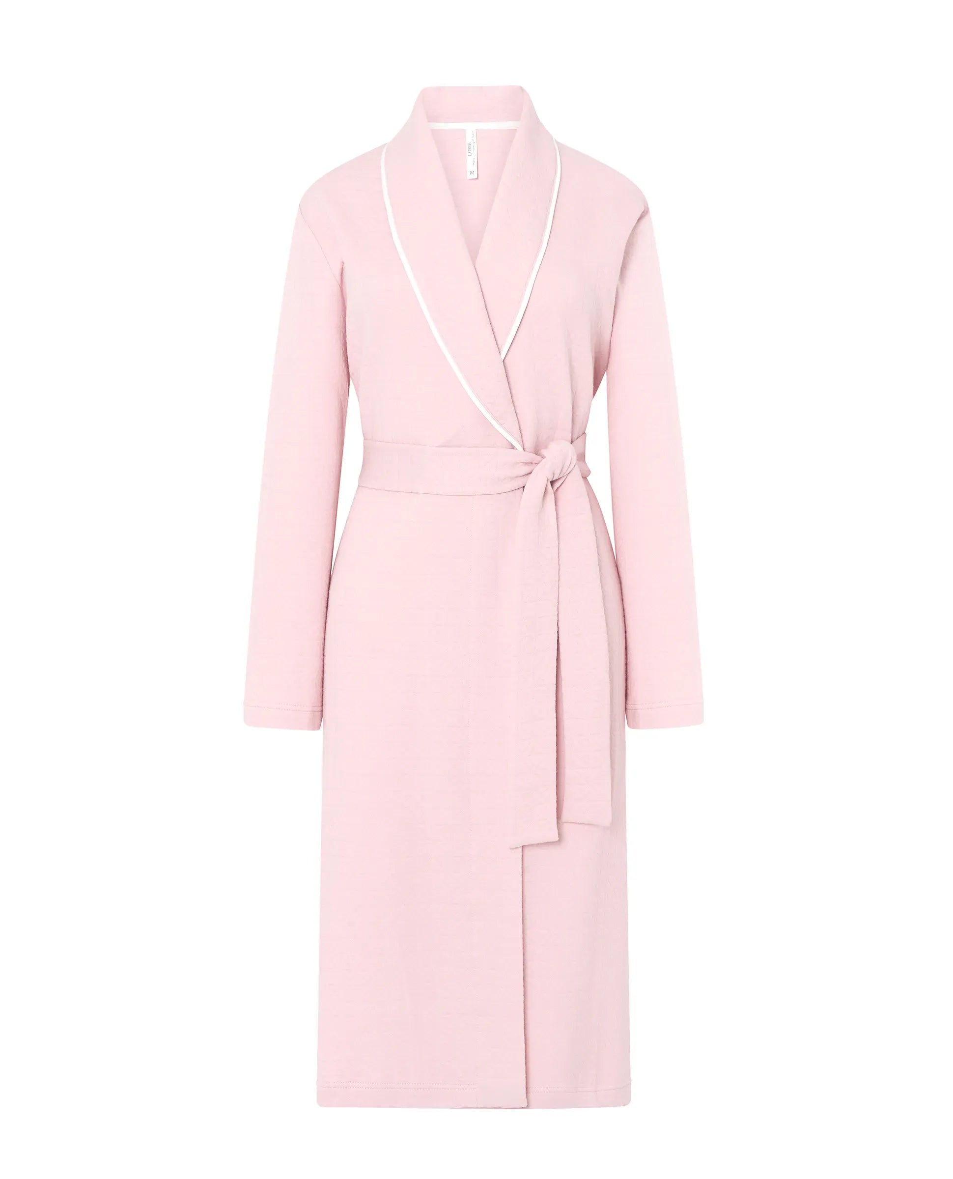 Bata larga mujer smocking con vivo — Rosa