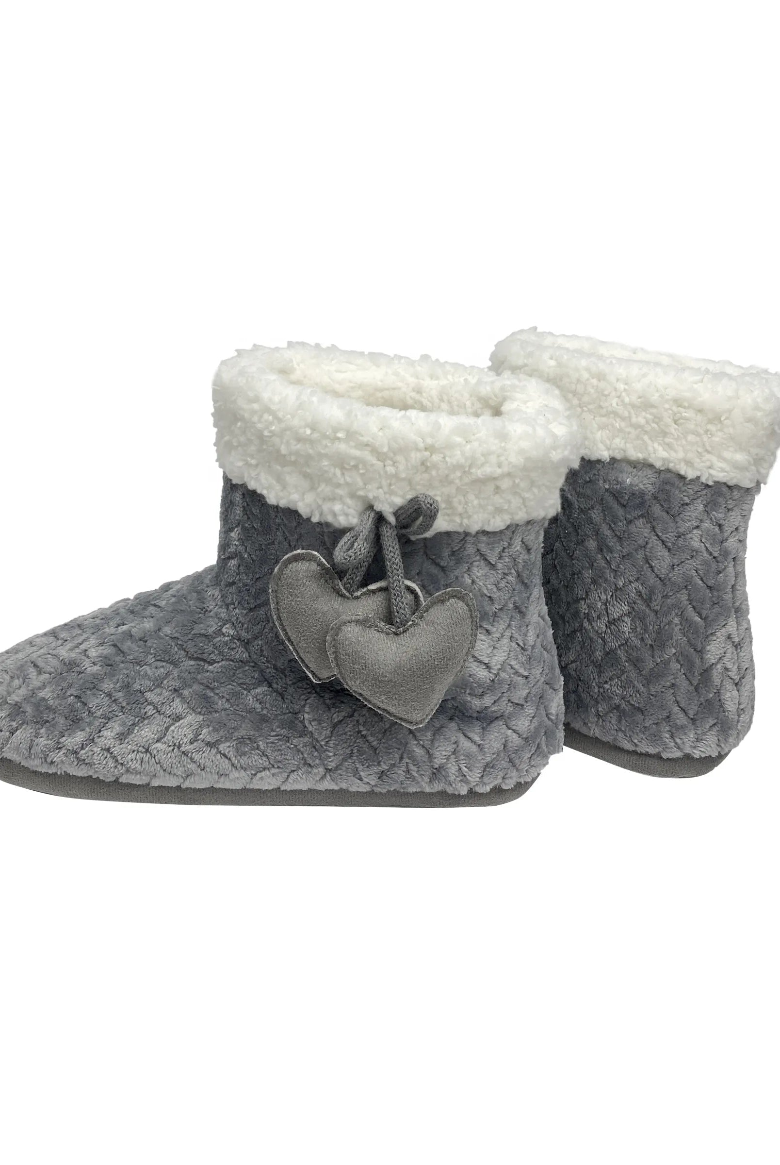 Botas de mujer para casa borreguillo jacquard gris
