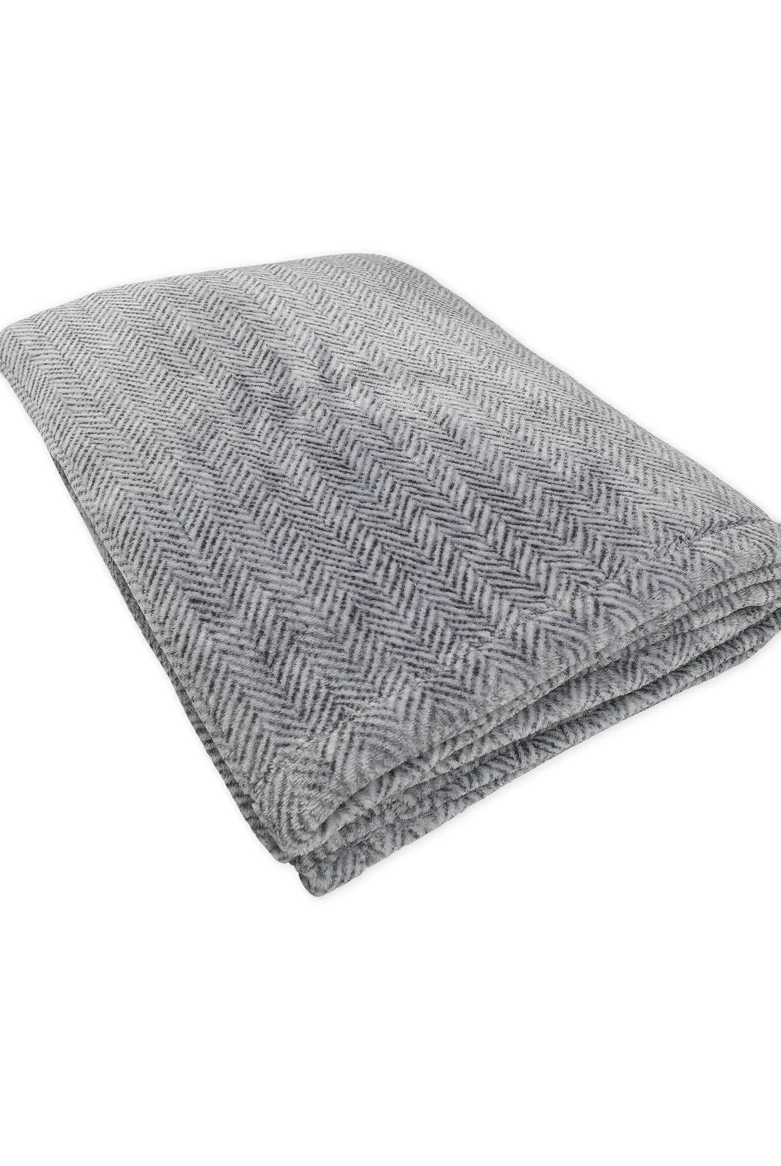 ✅ Manta para casa en amoroso tejido espiga gris | LOHE ®