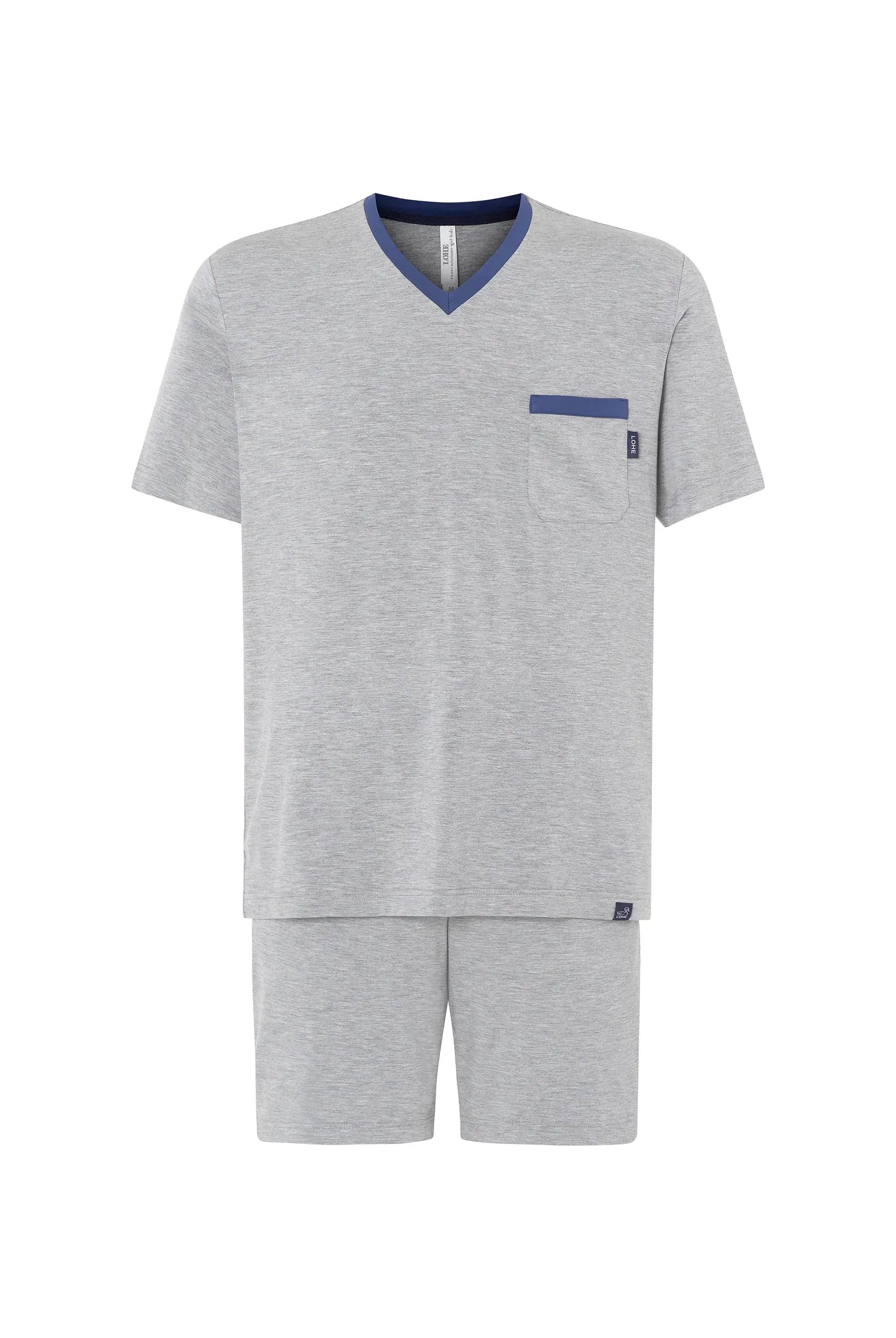Hombre con pijama corto de verano mixto plumeti