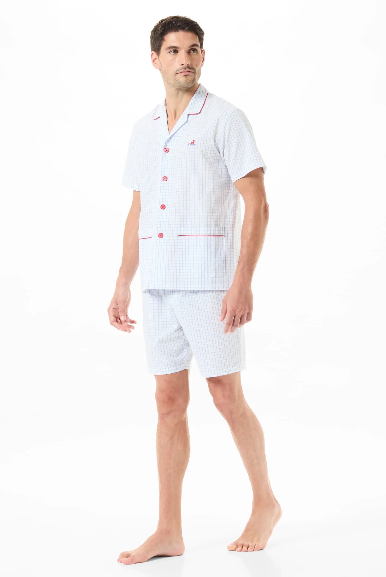 ✅ Pijama de hombre corto cenefa a rayas | LOHE ®
