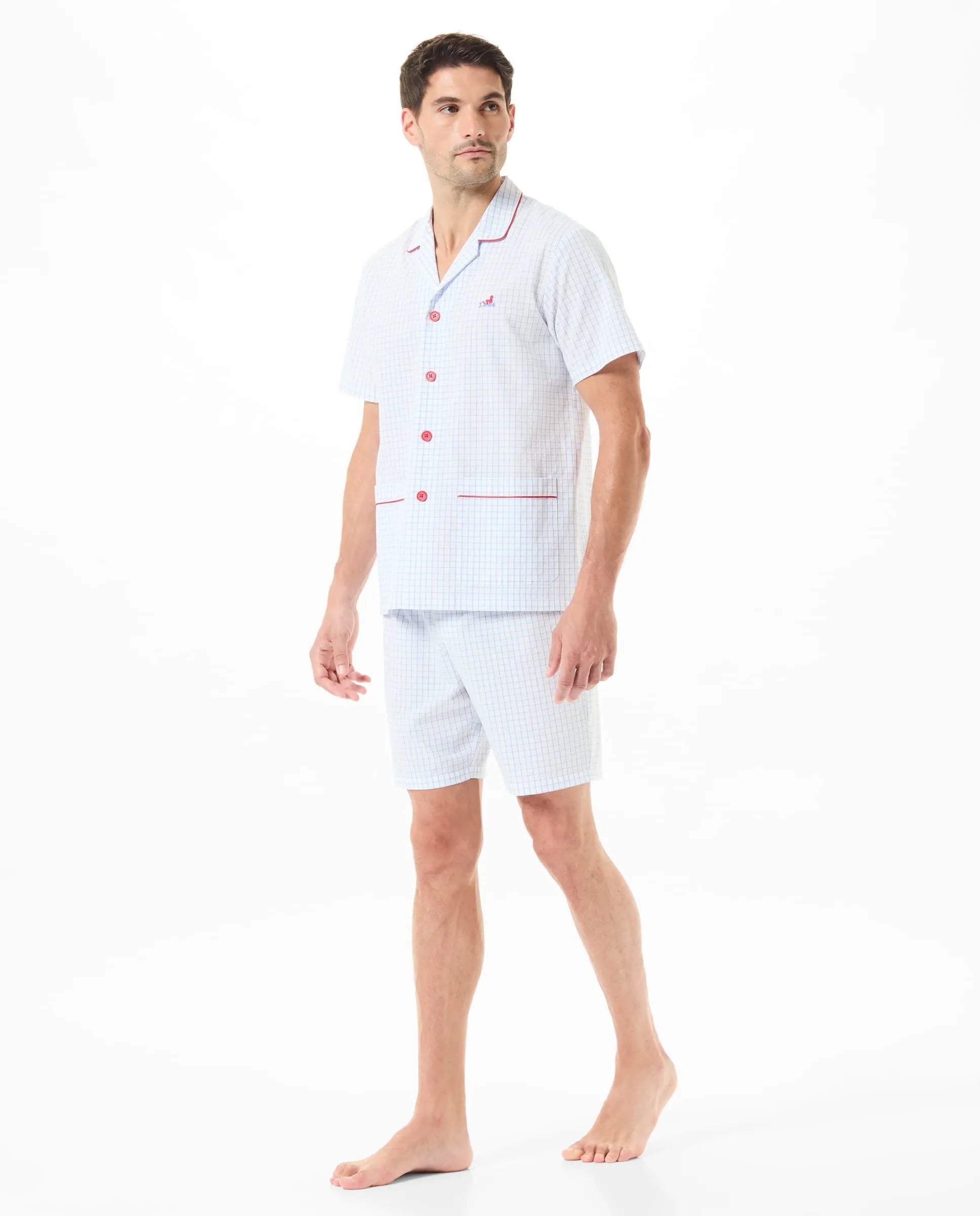 ✅ Pijama de hombre corto cenefa a rayas | LOHE ®