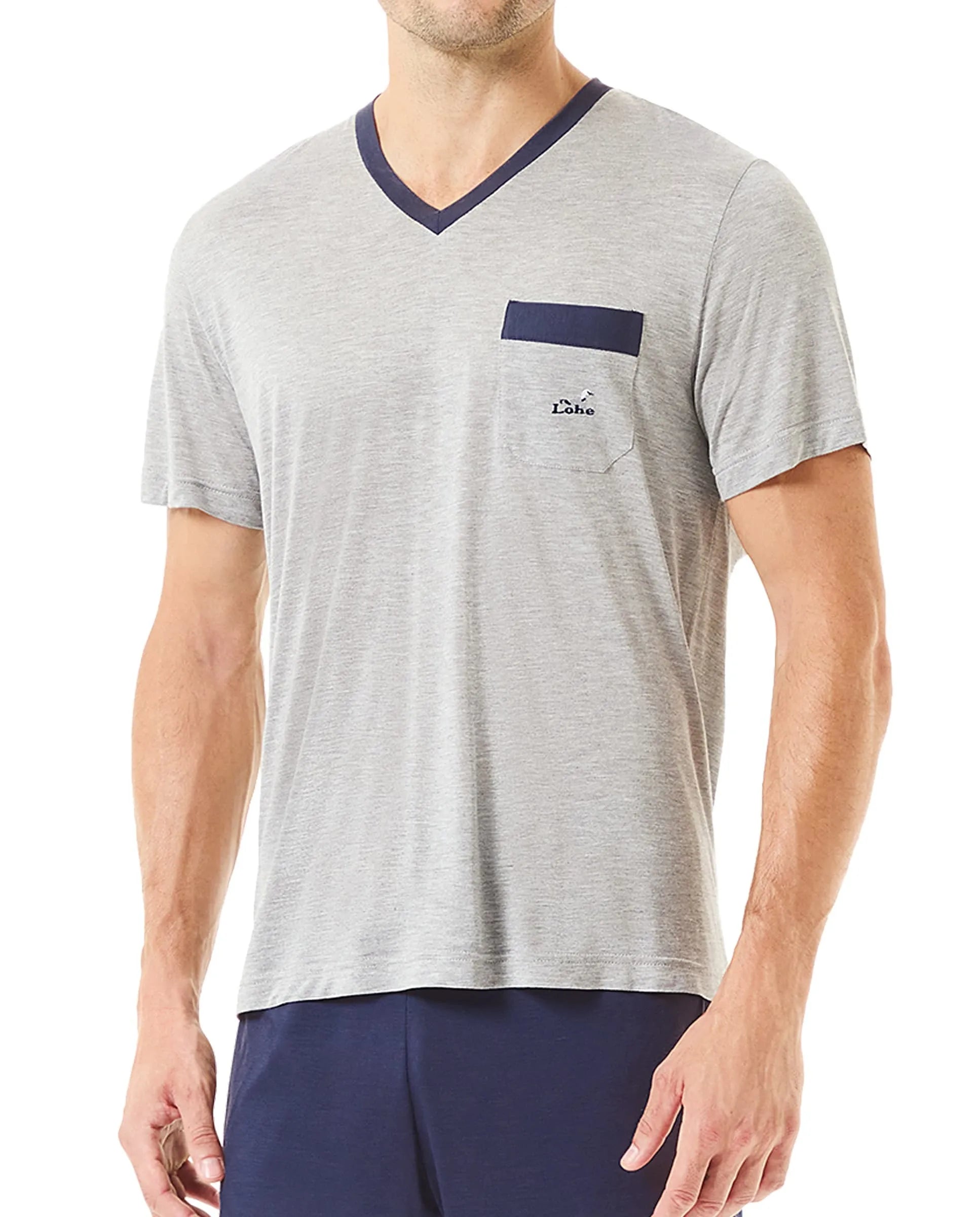 ✅ Pijama de hombre corto liso manga corta | LOHE ®