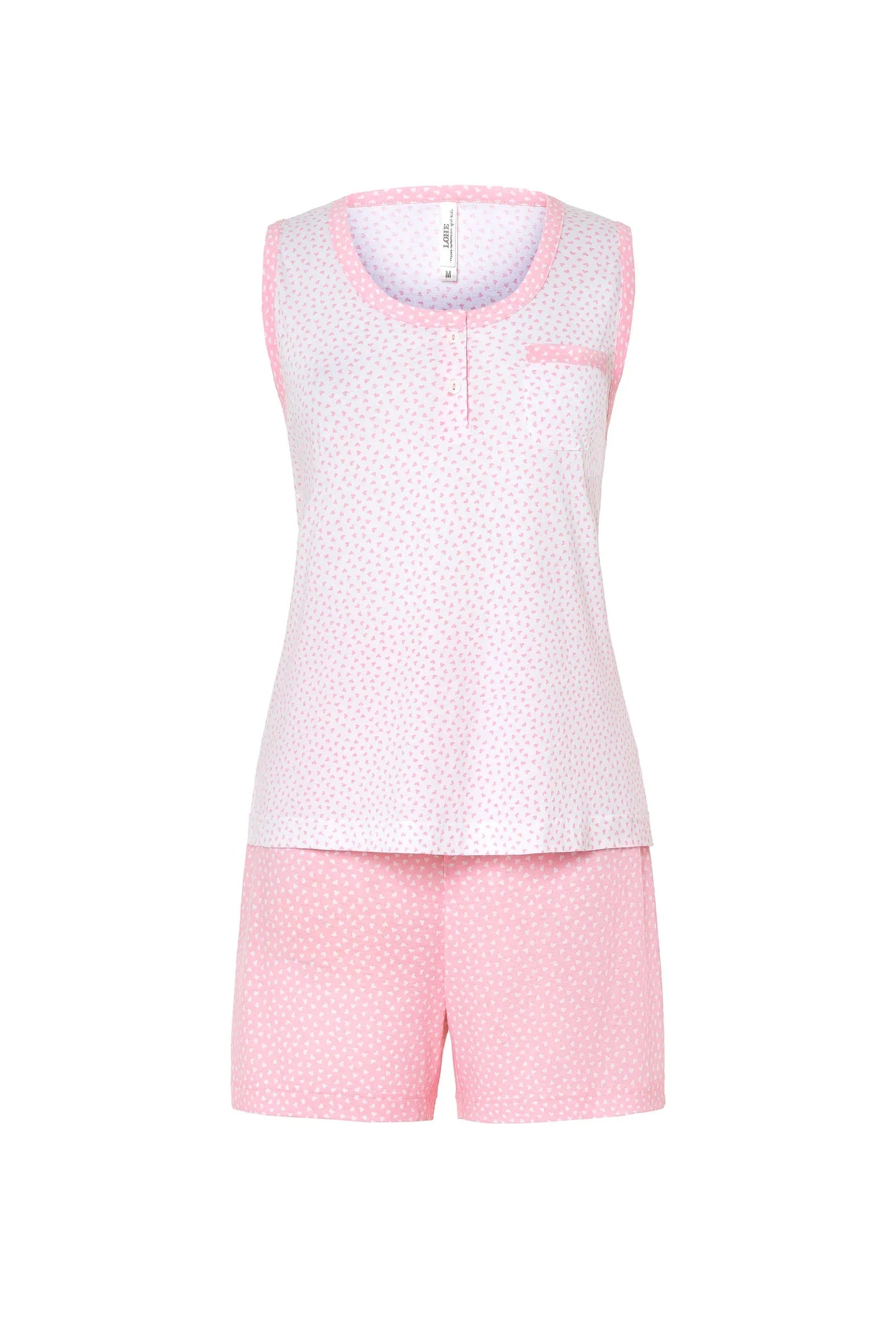Pijama corto sin mangas para el verano, fresco y cómodo con su cuello en pico y pantalón corto a juego