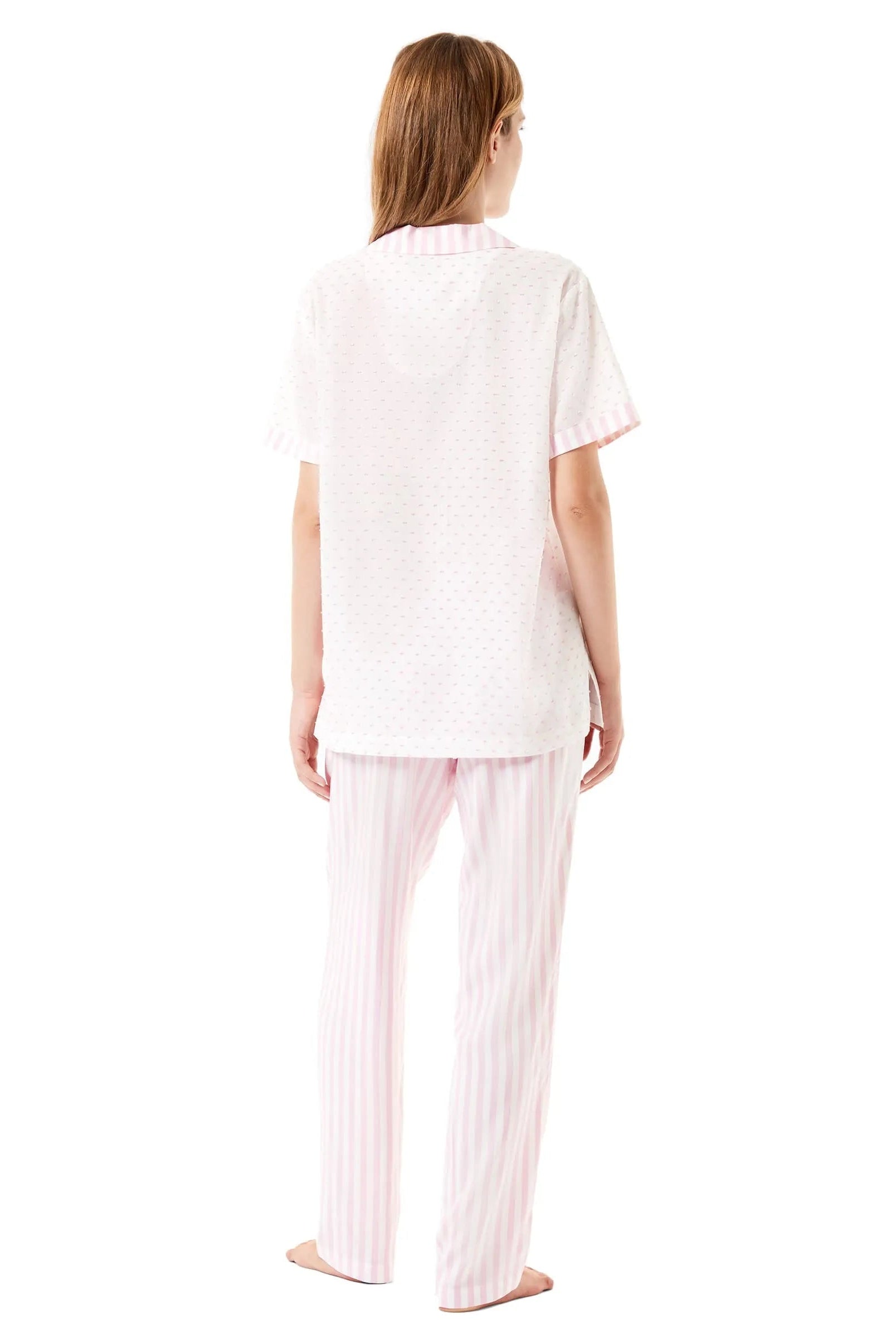 Pijama de mujer largo plumeti y rayas