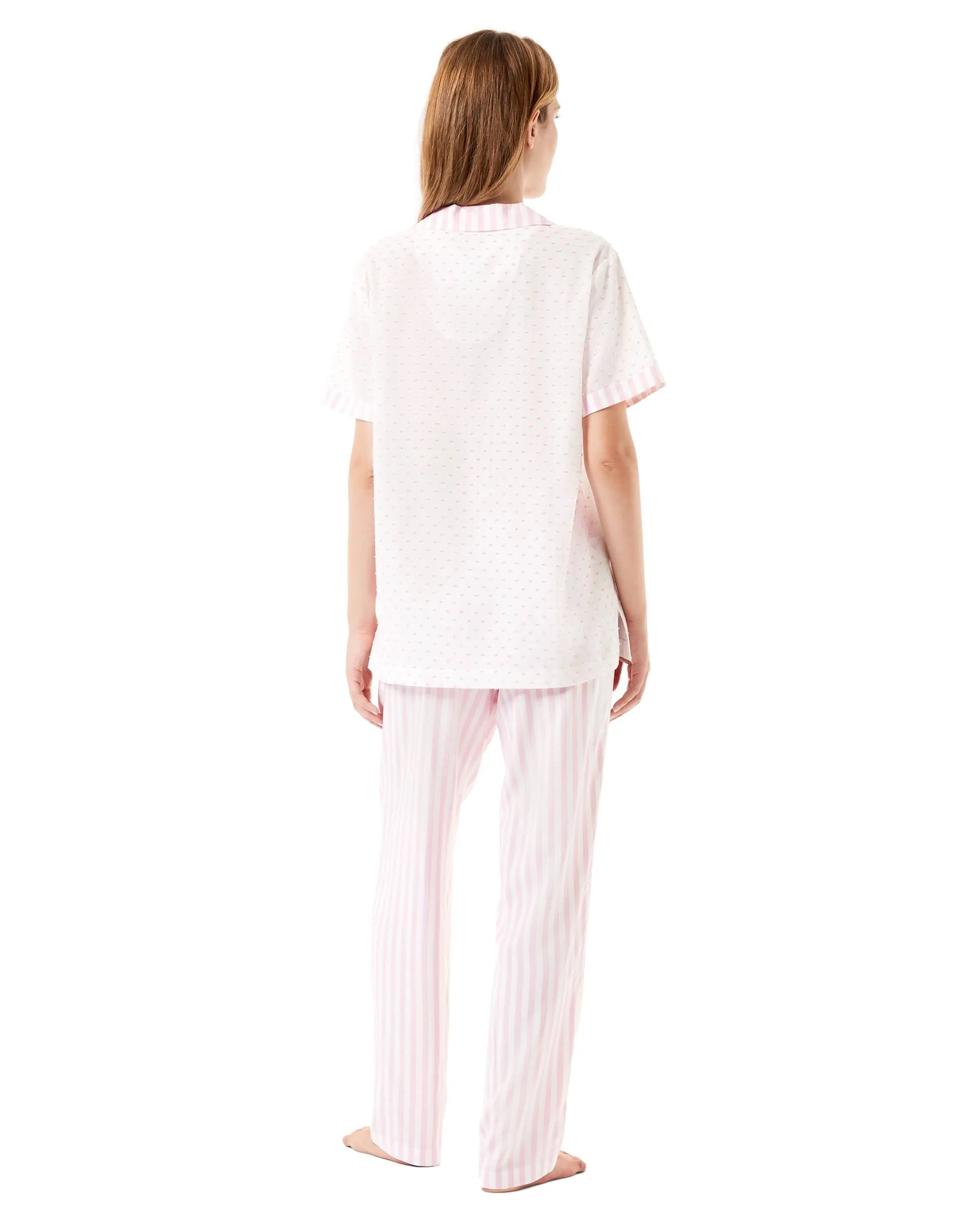 Pijama de mujer largo plumeti y rayas