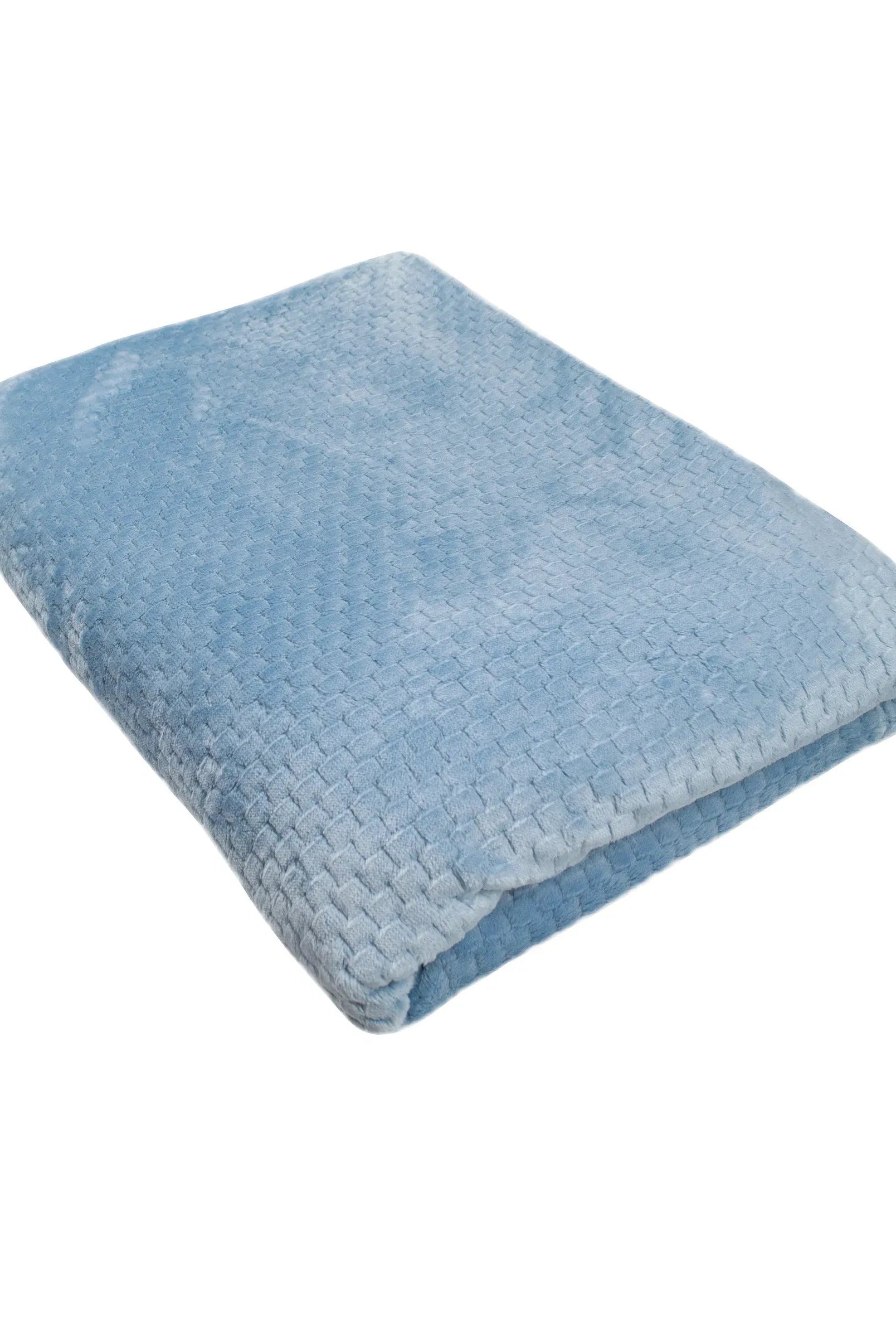 Manta jacquard de cuadros invierno — Azul Acero
