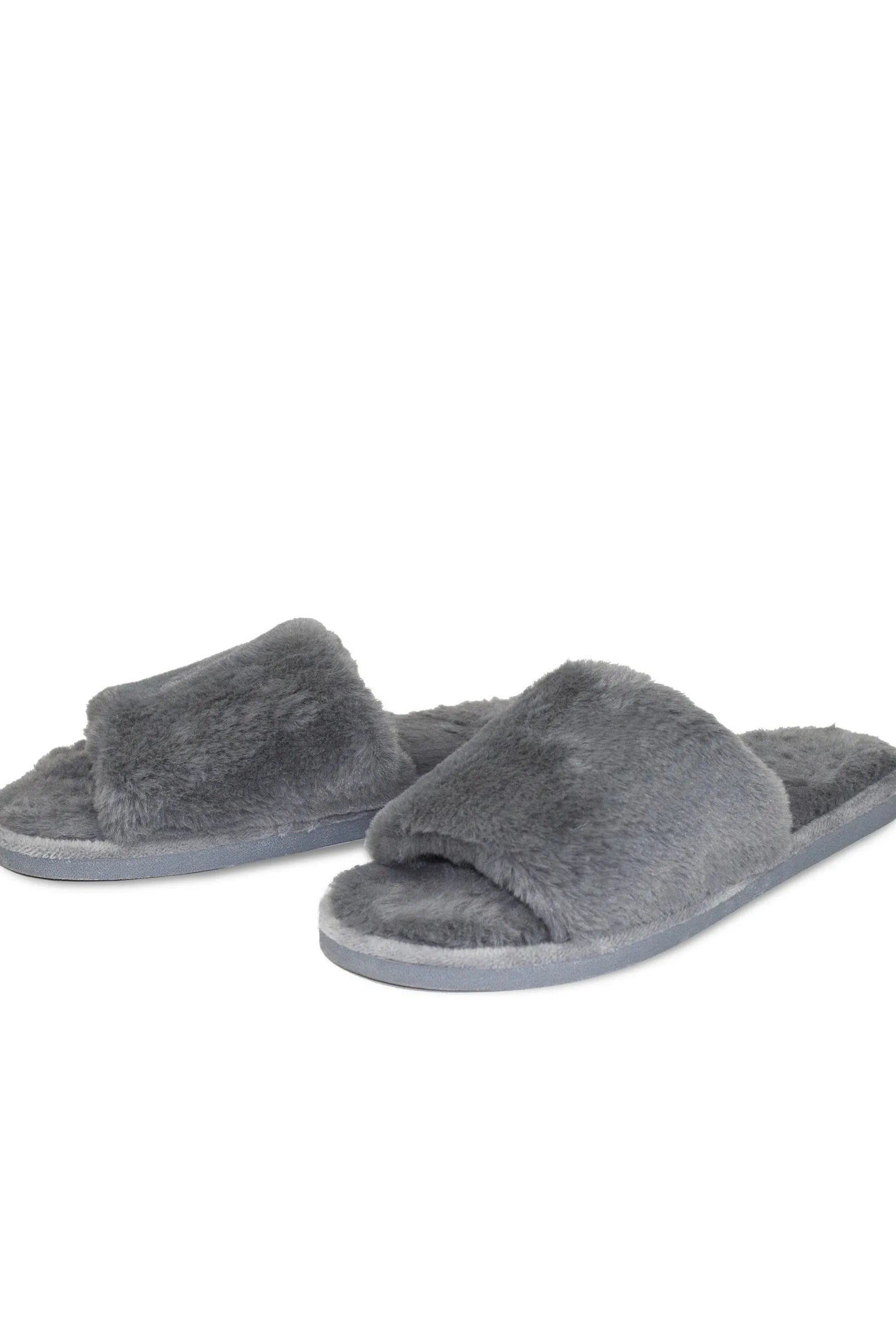 Zapatillas de casa abiertas con pelo