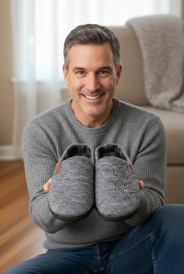 ✅ Zapatillas abiertas de casa para hombre grises | LOHE ®