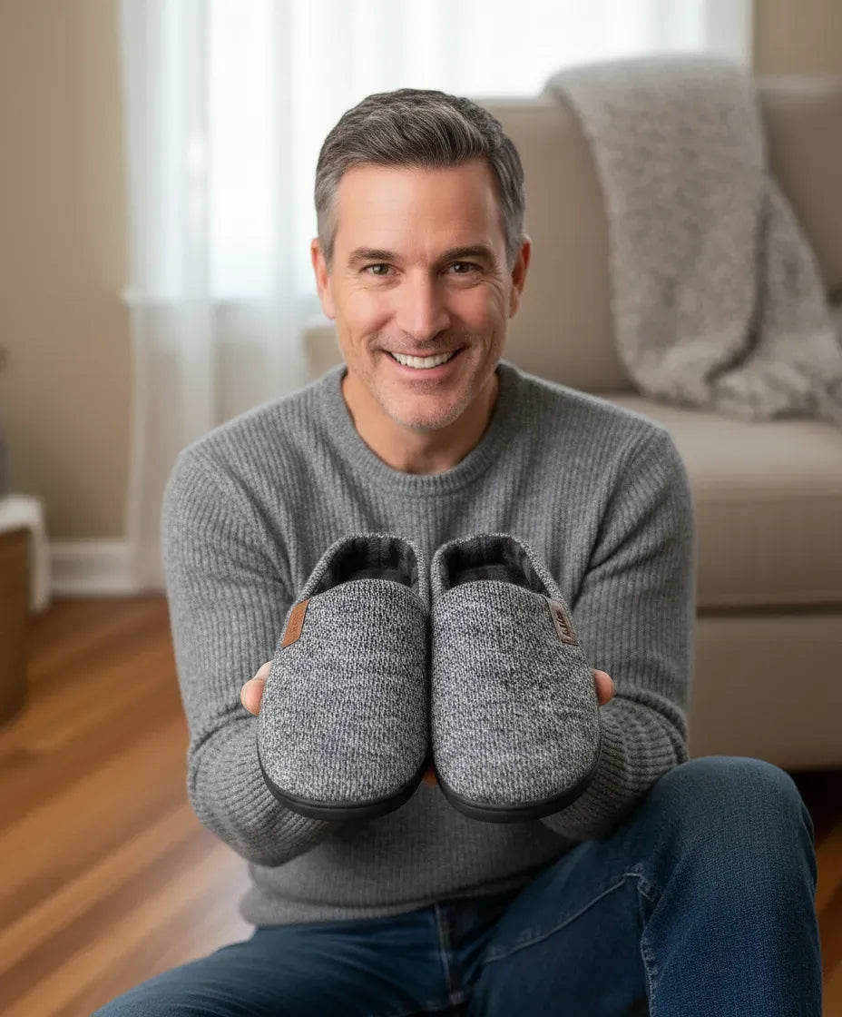 ✅ Zapatillas abiertas de casa para hombre grises | LOHE ®