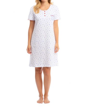 Woman wears a cool and fun summer nightgown