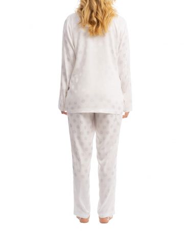 Vista trasera de Conjunto de pijama de manga larga de raso y pantalón a juego