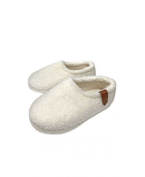 Women's ivory lamb sheepskin open house slippers