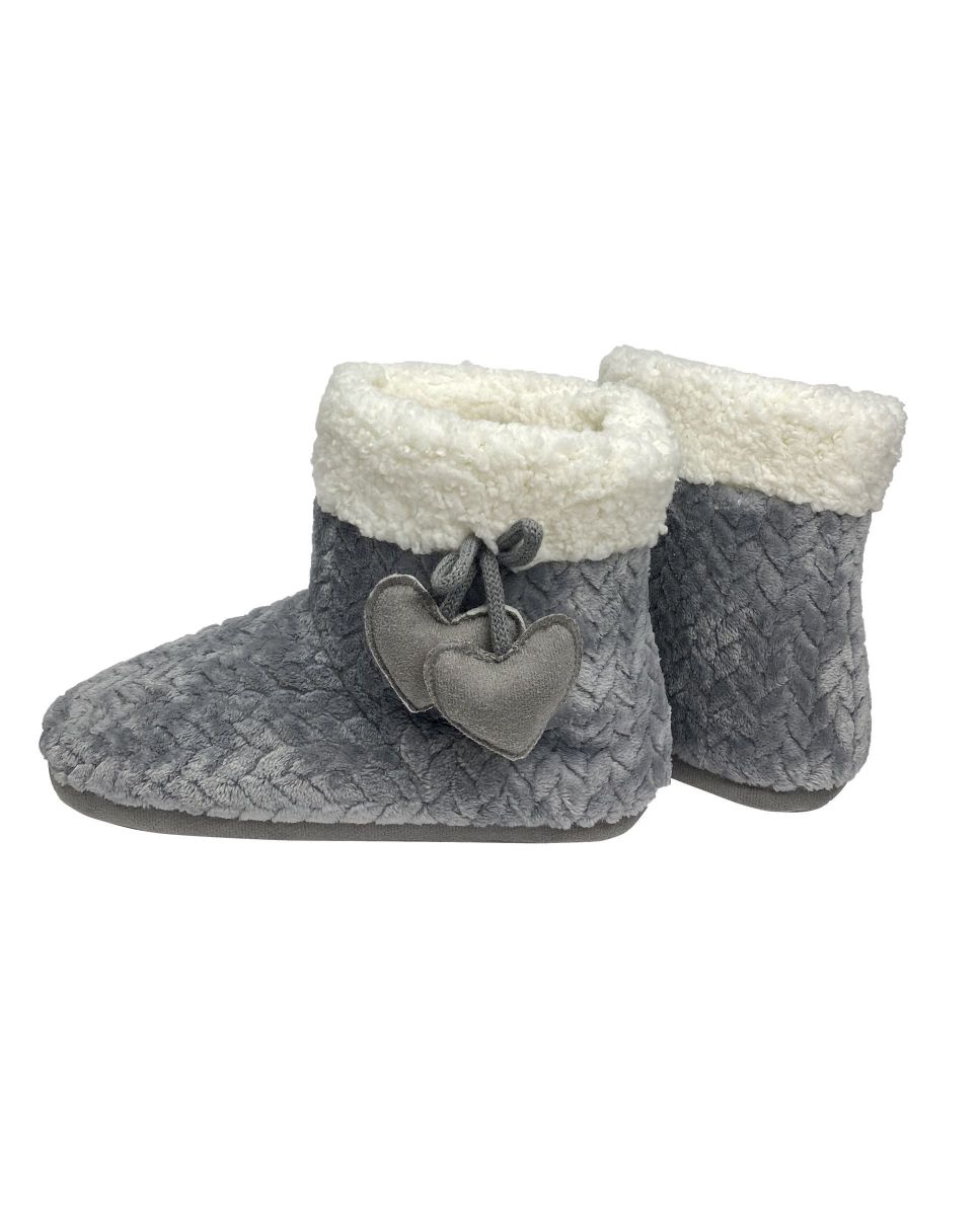 Botas de mujer para casa borreguillo jacquard gris