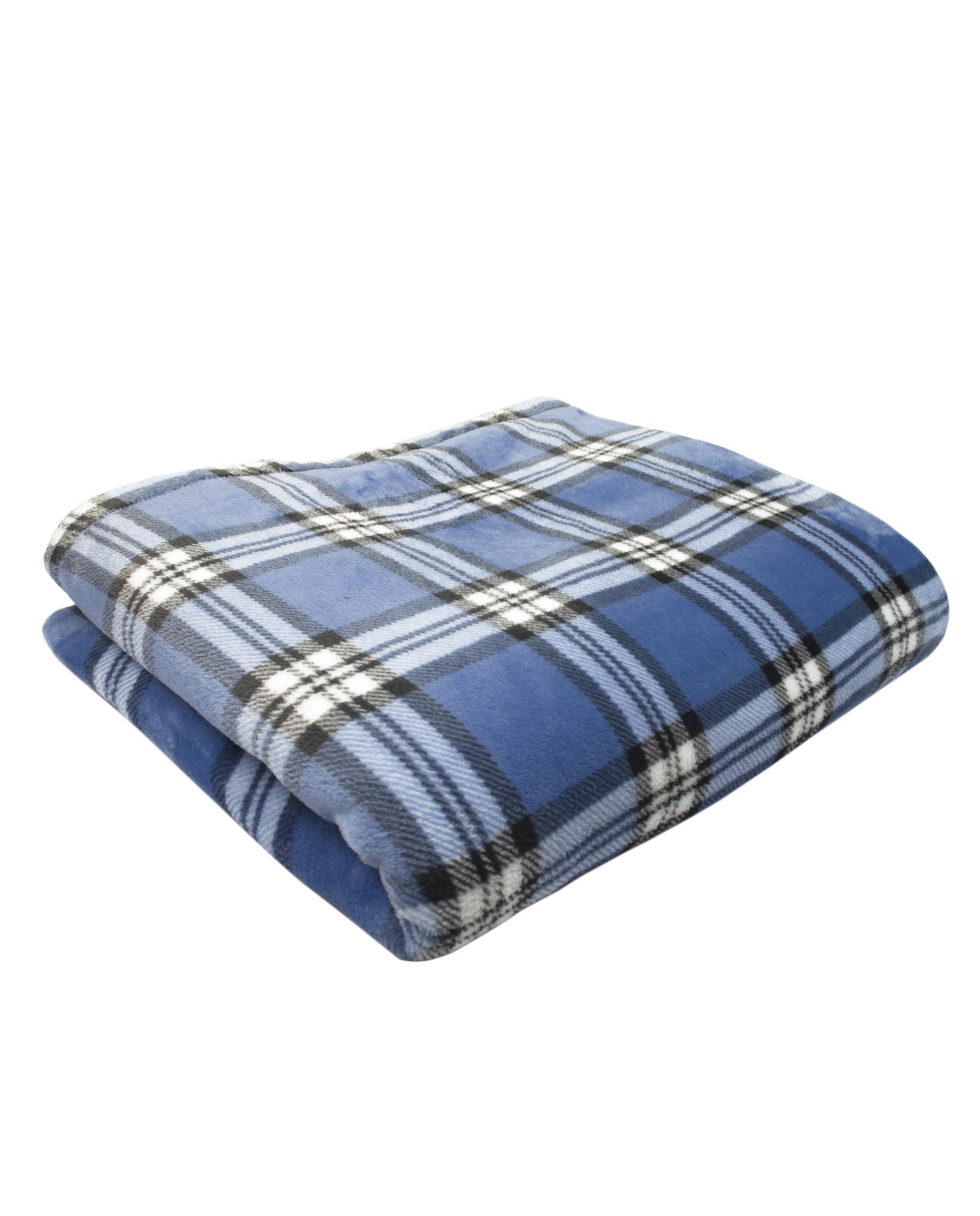 Sofa blanket for home with check pattern.