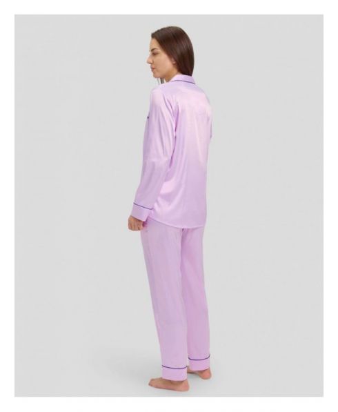 Rear view of women's winter mauve shirt pyjamas