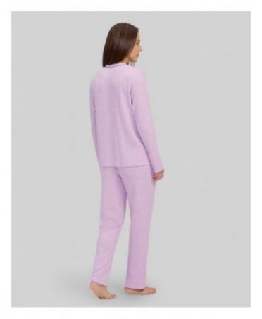 Trasera de pijama largo de invierno malva para mujer