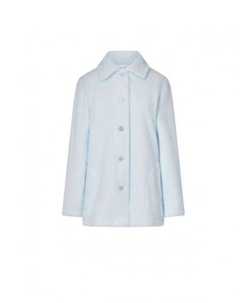 Women's light blue sheepskin short coat with buttons