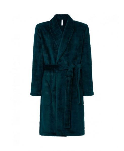 Men's long coat, plain weave, double breasted with side pockets.