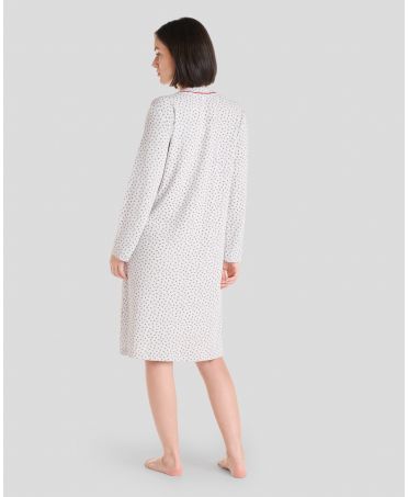 Rear view of floral long sleeve winter nightdress