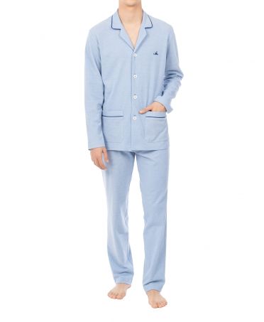 Pijama de invierno largo de hombre azul vigoré