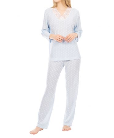 Women's long sleeve pyjamas circles blue