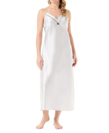 Women's long nightgown with satin straps, Christmas style