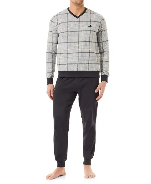 Men's plaid knitted winter pyjamas for winter