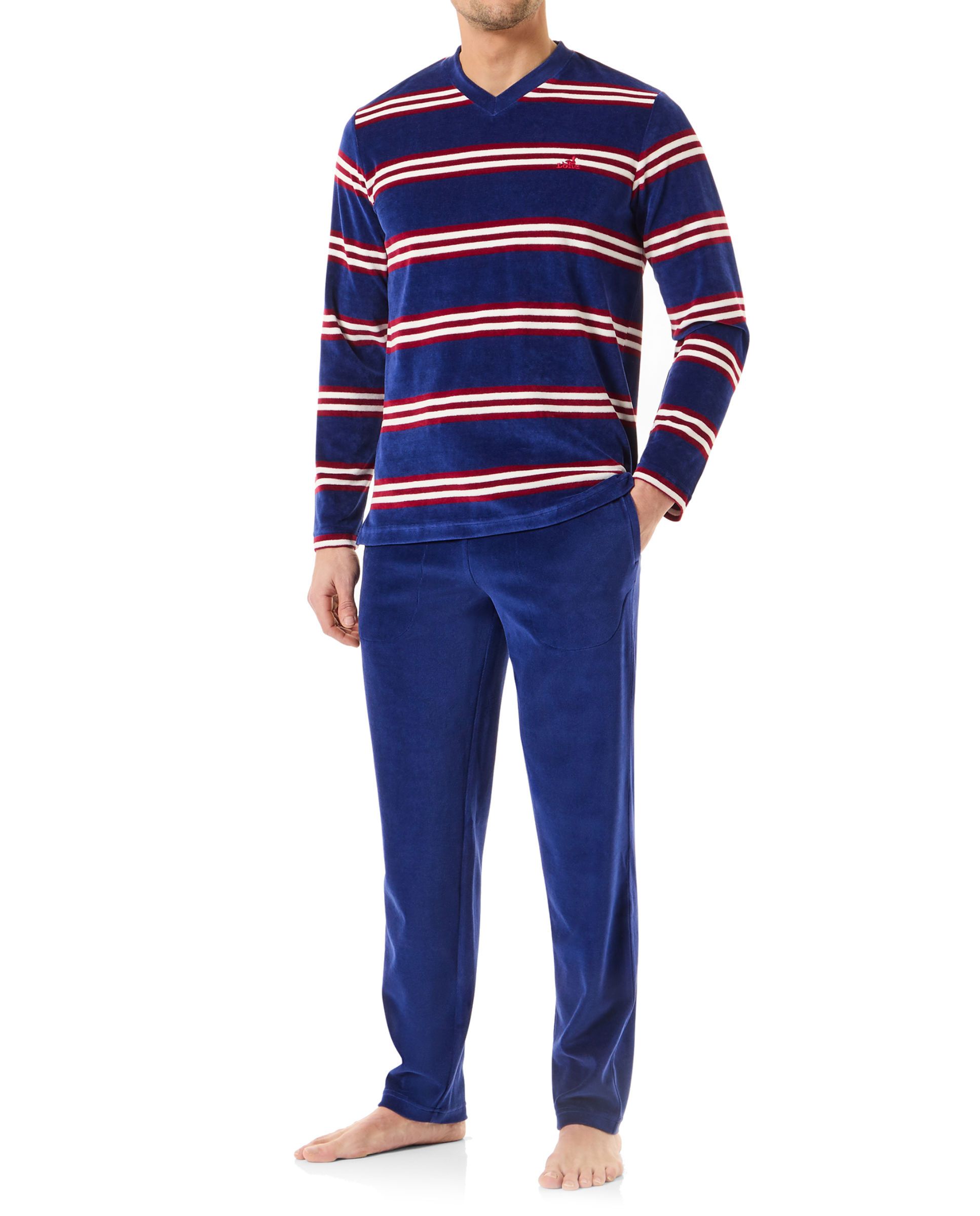 Men s pyjamas velour stripes LOHE