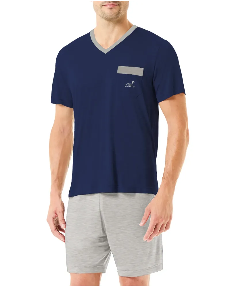 ✅ Pijama de hombre corto liso manga corta | LOHE ®