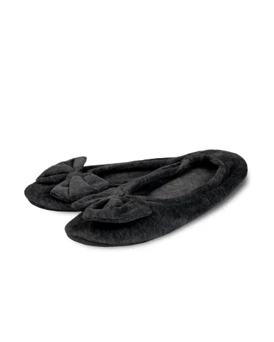 Comfortable women's velvet slippers with bow
