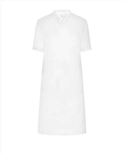 ✅ Short-sleeved nightdress with V-neckline and lace | LOHE ®