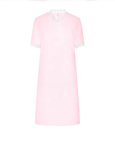 ✅ Short-sleeved nightdress with V-neckline and lace | LOHE ®