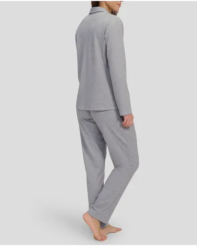 Women's winter pyjamas long open cardigan grey with vivid