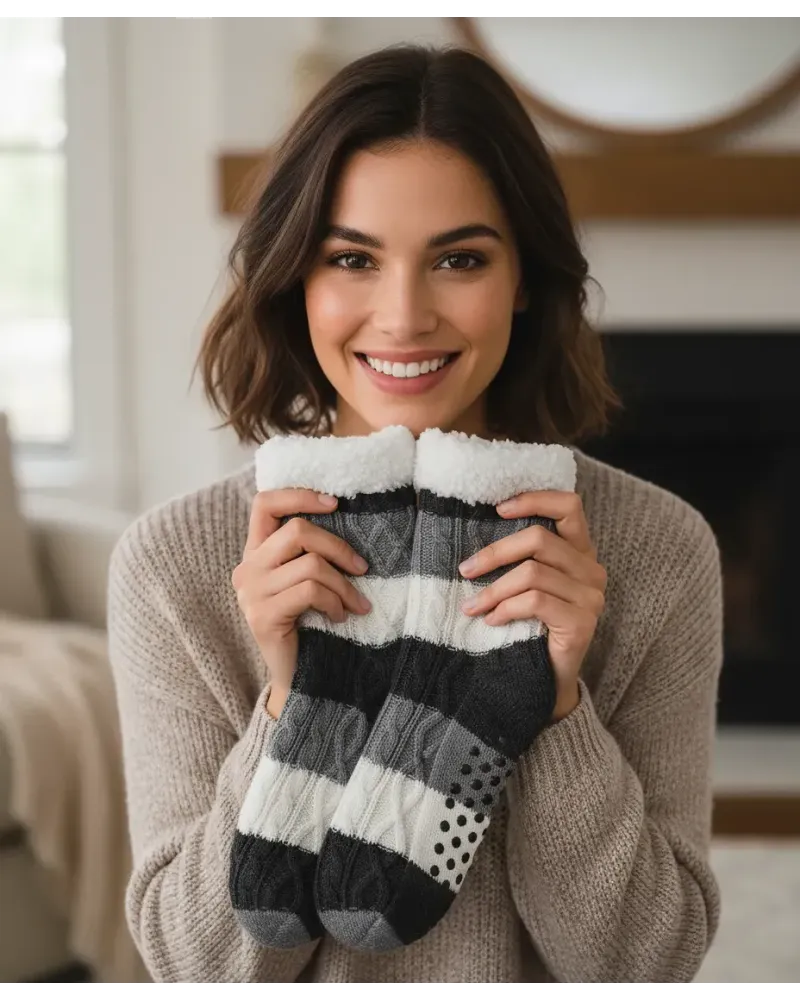 soft and cosy women's socks with sheepskin lining