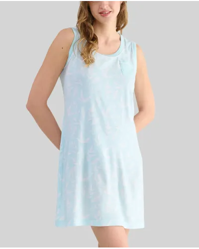 women's short sleeveless green summer camisole with leaf print