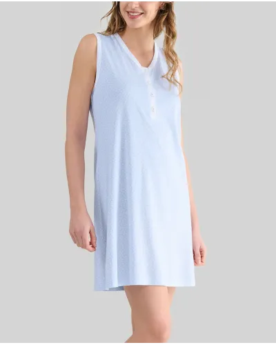 Camisola corta sin mangas para verano Celeste estampado Corazones