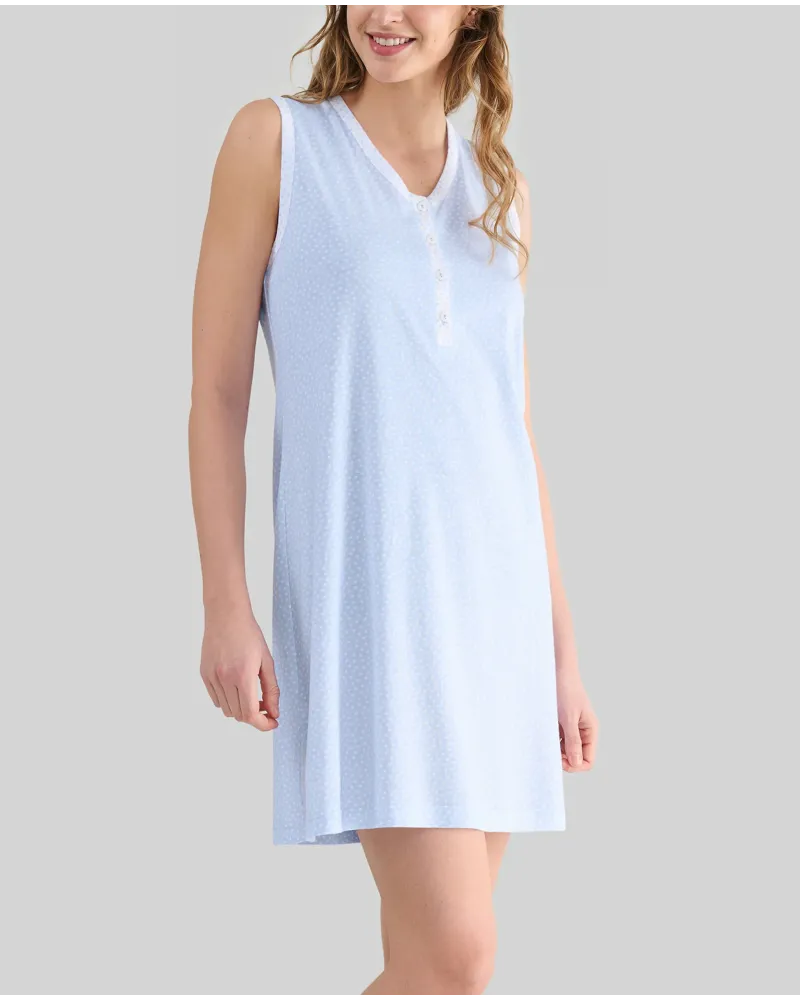 Camisola corta sin mangas para verano Celeste estampado Corazones